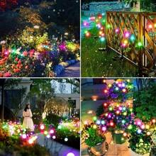 1 PACK 8LED Head Outdoor Lights Solar Lawn Lamp Garden Lamp LED Wind-Driven Firefly Ground Plug Lamp For Garden Lawn Landscape Holiday Light - warm - 查看 6