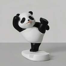 Compatible With IPhone, Android Phone, Gift For Birthday, Family, Friends Phone Holder - 1pc Kicking Panda Phone Holder - View 2