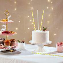 100 قش عصا المارشميلو، مناسب لديكور حفلات العطلات والاكسسوارات الحفلات، قطر 35 سم متعدد الأغراض قرن الحلوى، عصا ورقية للمارشميلو، قش ورقي، مناسب للأعياد والأعراس والحفلات والمهرجانات وصنع المارشميلو، متوفر باللونين: أبيض نقي أو أبيض مخطط باللون الأصفر - متعدد الألوان - مشاهدة 7