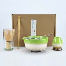 Matcha Five-Piece Set, Ceramic Matcha Bowl, Natural Bamboo Tea Whisk, Beginners, Refreshment Tools, Matcha Making Tools, Gift Box Back To School