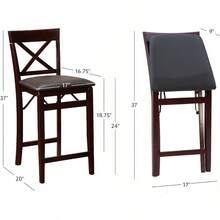 Linon Triena X Back Folding Counter Stool Brown - 梅洛+吧台凳 - 查看 3