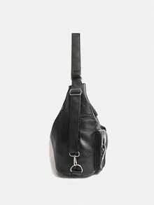 Geantă de damă nouă, rucsac multifuncțional din piele moale, stil motociclist, elegant, cu buzunar cu fermoar, capacitate mare Y2K punk