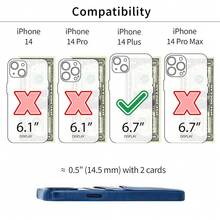 Card Case For  14 Plus With Built-In Metal Plate For Magnetic Mounting & 2 Pockets: Exec M2 Premium Synthetic Leather Wallet Case ( 14 Plus, Navy){"Size_name":"14Plus","Color_name":"Navy"} - Multicolor8 - View 3