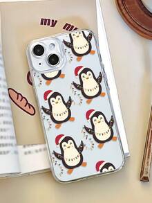 1pc Fashionable Personalized Christmas Penguin Pattern Full Coverage Transparent TPU Anti-Fingerprint Phone Case Compatible With IPhone/Galaxy/IPhone16promax/16/16pro/16plus/11/15/15pro/15promax/12/13/14promax/Xs/Xr/11pro/11promax/12pro/12promax/13pro/13promax/7plus/14pro/14promax/14plus/7plus/8plus/8/Se2/12mini/13mini Soft Shell - Multicolor - View 2