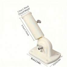 1 pieza/2 piezas Base de poste de bandera de plástico blanco, base de poste de bandera ajustable a 180°, accesorio de herramienta de decoración de fiesta, inserto inclinado de montaje en pared de plástico, requiere unidad de alimentación