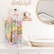 1PC Bow Holder For Girls Hair Bows,White 360 Rotation Hair Bow Organizer, Hair Clips Stand Hair Accessories Rack Display Decors Baby Nursery Toddler Girls Room - 方形 - 查看 2