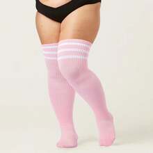 Plus Size Thigh High Socks For Women Thick Thighs Cotton Knit Extra Long Over The Knee Leg WarmerHalloween Christmas New Year - Màu xanh nhạt - Xem 10