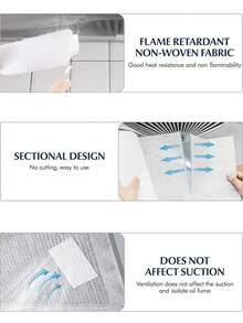 12 piezas/paquete Papel absorbente de aceite para campana extractora, filtro de grasa para capó del motor, papel antióleo, pegatina antióleo, papel antihumo blanco