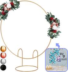 50cm Round Party Arch Gold Table Panel Decoration - vàng hồng - Xem 6