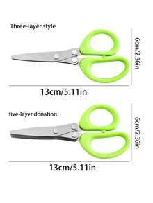 1pc Multi-Functional Stainless Steel 3/5 Layer Kitchen Scissors Pepper Shredded Chopped Scallion Cutter Laver Cut Cooking Tool