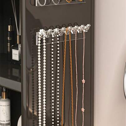 Set de 3 piezas Organizador de joyas montado en la pared con 8 ganchos para collares, pulseras y aretes - Soporte de exhibición elegante, torre de almacenamiento de joyas para dormitorio, baño, armario, regalo perfecto para mujeres y niñas