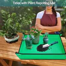 7-Piece Gardening Tools Set, Non-Slip Ergonomic Handle, Repotting Mat, Rust-Proof SS, Handbags & Gloves For All - As Pic - View 4