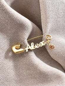 Personalized Baby Name Safety Pin, Birthstone Baby Pin, Unique Newborn Gift, Baby Shower Party Favor, Thanksgiving Party Brooch, Father's Day, Mother's Day Gift, Halloween Gift, Bridesmaid Initial Badge, Wedding, Bride Groom Brooch, Bridesmaid Brooch, Christmas