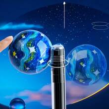 1 pieza Bolígrafo de planeta levitante - Alivio del estrés, bolígrafo de gel de barril largo de alto valor de 0,5 mm, artículos de oficina, regalo. Accesorio de escritorio, herramienta de escritura moderna, papelería estética, escritura suave, bolígrafo de punta fina, papelería curativa, instrumento de escritura único, entusiastas de la papelería, adecuado como recompensa estudiantil, excelente regalo pequeño para Halloween y Navidad