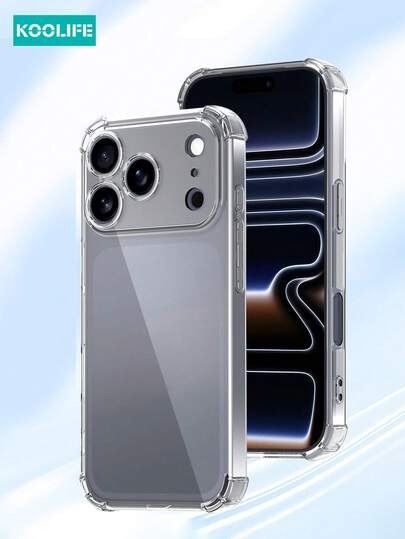 Koolife 1pc Soft Silicone Shockproof Protective Case Compatible With Apple 17 Promax, Thick Full Coverage Anti-Fall Transparent Soft Shell For IPhone 17 Promax/17/17 Pro/17 Air