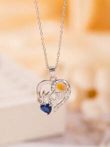 1pc Elegant Heart Pendant Necklace, Fashionable Luxury Choker Necklace, Delicate Design Suitable For Women's Daily Wear, Gift For Friends And Family, Christmas Gift