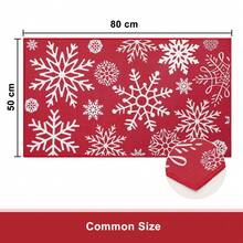 Hodeffior Paillasson de Noël rouge, paillasson d'intérieur lavable pour entrée, cuisine, chambre à coucher, paillasson décoratif de Noël bleu antidérapant, imprimé flocons de neige, 40 x 60 cm/50 x 80 cm - Rouge - Voir 8