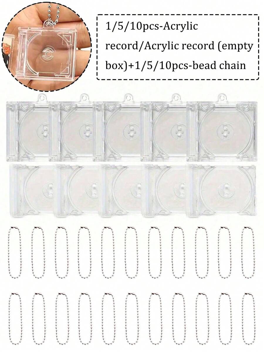Móc khóa hình trái tim bằng acrylic, hộp đựng đĩa vinyl tự làm, mặt dây chuyền cho người hâm mộ album/buổi hòa nhạc của ngôi sao, phụ kiện túi xách, phụ kiện tai nghe, mặt dây chuyền album CD mini, móc khóa acrylic tự làm, quà tặng sinh nhật, quà Giáng sinh. - Nhiều màu - Xem 1