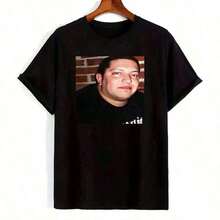 Sal Vulcano Shirt, Impractical Jokers T-Shirt 
   DesignByRickCo- Casual Unisex Shirt, Soft Fabric, Breathable, Comfortable, Short-Sleeved Retro High-Quality Cotton Machine Washable Men's Short Sleeves Hot Tee Summer Summer Summercamisas Para Hombre  Mens Clothes - 黑色 - 查看 1