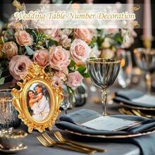 10 Pcs Picture Frames Vintage Tiny Frames Antique Photo Frames Table Top Display Frame Photography Photo Baroque Ornate Resin Frame Home Wedding Holiday Decor - Gold - View 6