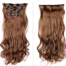 6-Piece Clip-In, Seamless, Long Wavy Hair Extension Set, 22 Inches, Colorful Hair Extensions, Synthetic Long Curls, 16 Clips For Added Volume (Halloween) - Multicolor - View 14