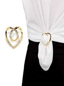 Premium Dual-Use Scarf Ring For Women - Heart-Shaped, Stylish Waist Tie For T-Shirt Hem & Shirt Corner