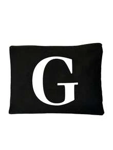 1pc Canvas Tote Bag With Cosmetic Pouch, Personalized Gift Bag Suitable For Wedding, Birthday, Beach, Vacation, Backpack And More, Great Gift For Women, Moms, Teachers, Friends, Bridesmaids, Students, Large Capacity - Khaki - View 49