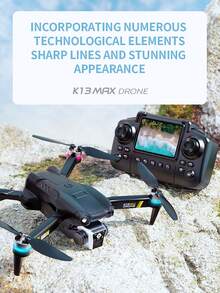 CASRRA Drone With Camera K13 Upgrade Comes With An On-Screen Remote For Real-Time Viewing Of The Latest E88 Drone, 720P Dual Camera Brushless Motor, Height Control, Gesture Control, Gravity Sensing, Foldable Blackbody Automatic Capture, Drones For Indoor/Outdoor Play Cheap Drones Drones For Adults Drone Toys Wonderful Birthday Holiday Gifts