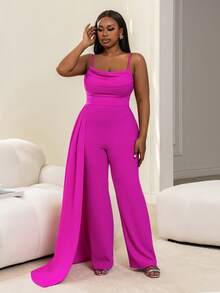 Faeriesty Chic Elegant Party Jumpsuit With Thin Spaghetti Straps | Perfect For Red-Carpet Events, Disco-Themed Parties, Concert Performances, And Glam Evening Receptions