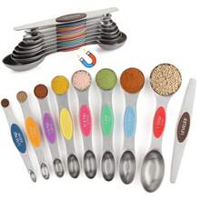 9/8 Piece Set Double-Sided Magnetic Measuring Key, Suitable For Liquid And Dry Raw Materials, Suitable For Spice Jars, Accurate Measurement - Multicolor - View 5