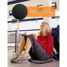 Cojn de asiento de avin porttil para mayor comodidad, almohadilla plegable para estadio con almohadilla de asiento de tela transpirable, perfecto para vuelos largos, oficina, campamento - Tamaño estándar - 15,7'' + Gris Oscuro - Ver 7