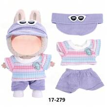 新款 17 厘米 娃娃衣服，适合第一代、第二代、第三代 17 厘米娃娃，多功能服装套装（不含娃娃和眼镜） - 彩色 - 查看 9