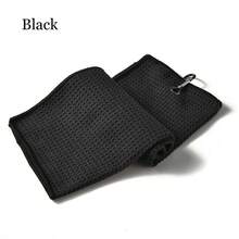 Outdoor Sports Square Microfiber Golf Ball Cleaning Towel With Carabiner, Absorbent Cleaner, Club Head Wipe Cloth