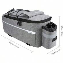 Lixada - Bolsa térmica para maletero con aislamiento para artículos calientes o fríos, para almacenamiento trasero de bicicleta, bolsa reflectante para bicicleta MTB (negro) - Negro - - Ver 3