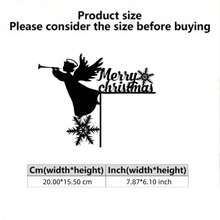 1 Stück Fröhliche Weihnachten Metall Schneeflocke Wanddekoration, Feiertags Türecken Rahmen Kunst mit Engel Flöte Silhouette, Heimdekoration für Feste, Outdoor Weihnachtsdekoration, künstlerisches Handwerk