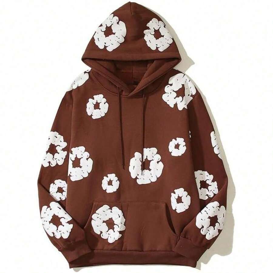 Y2K Hoodie Men's Hoodie Women's Casual Retro Large Harajuku Jacket - 咖啡 - 查看 1