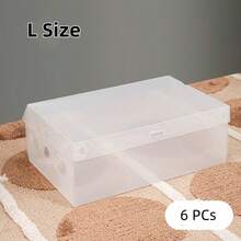 1/6/12 件鞋盒透明设计，带翻盖，可折叠旅行鞋收纳盒，易于清洁，适合高跟鞋、凉鞋和鞋子，鞋子收纳盒 - 白色 - 查看 15