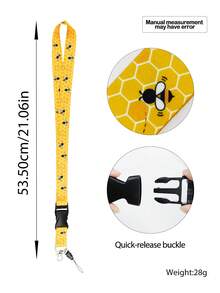 1 件可爱蜜蜂教师颈绳，适用于证件卡夹、钥匙、钥匙扣，带金属钥匙圈、手机绳，黄色涤纶手机挂绳项链，适用于证件卡夹，送给女性、教师、学生、工作人员的绝佳礼物，是感谢老师的最佳教师节礼物，汽车配件包饰学院风哥特 Y2k - 彩色 - 查看 5