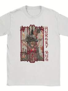 Vintage Dorohedoro Hungry Bug T-Shirt Men 100% Cotton T Shirt For Men Anime Gothic Comics Short Sleeve Tee Shirt 4XL 5XL 6XL. - 白色4 - 查看 1