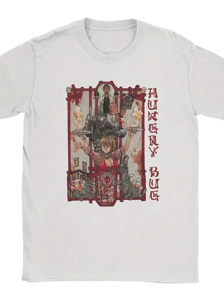 Vintage Dorohedoro Hungry Bug T-Shirt Men 100% Cotton T Shirt For Men Anime Gothic Comics Short Sleeve Tee Shirt 4XL 5XL 6XL. - 白色4 - 查看 1