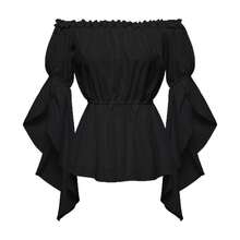 2025 COS Damenmode Off Shoulder Rüschentop Kurzarm Bühnenkleidung