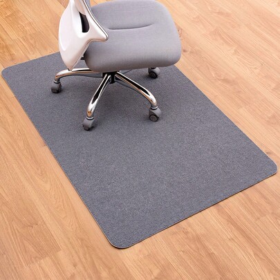 Chair Mat, 897 X 1396 Mm Office Chair Mat For Hard Floors, Floor Protector For Rolling Chairs, Polyester Surface, Non-Slip & Easy To Clean, Smooth Glide Under Desk Rug For Home Office (Dark Grey)