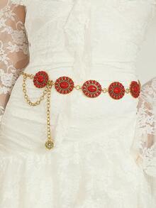 1 件女士优雅腰带，带镜面装饰、玛瑙水晶腰链、红宝石金属链，适合搭配夏季、秋季、万圣节连衣裙 - 套裝1 - 查看 14