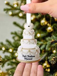 1 cái Giáng sinh đầu tiên kết hôn, đồ trang trí Giáng sinh hình bánh cưới bằng acrylic, đồ trang trí Giáng sinh cho đám cưới, đồ trang trí treo cây thông Noel, đồ trang trí treo đám cưới, đồ trang trí Giáng sinh cho các cặp đôi, quà kỷ niệm ngày cưới cho cặp đôi mới cưới, đồ trang trí nhà Giáng sinh - Nhiều màu - Xem 9