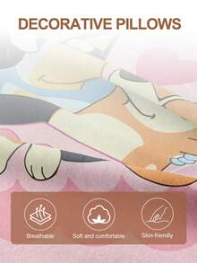 Bluey Bộ 1/2/4 vỏ gối , vỏ gối trang trí mềm mại, bộ đồ giường , họa tiết kỳ lân cầu vồng, vỏ gối , vỏ gối họa tiết hoạt hình, chỉ có vỏ gối (không kèm ruột gối), khóa kéo, thích hợp cho ghế sofa, phòng ngủ, phòng khách và nhiều kiểu phòng khác nhau. - Nhiều màu - Xem 4