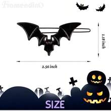 , 6 Pack Halloween Bat Hair Clips Metal Devil Wing Hair Pins Gothic Bat Wing Hair Barrettes Women Hair Accessories