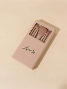 5pcs Personalized Makeup Brush Set With Mirror, Customized Makeup Brush Case, Portable Travel Makeup Kit, Suitable For Bridesmaids, Weddings, Valentine's Day, Mother's Day Gifts, Daily Makeup Set - Multicolor - View 12