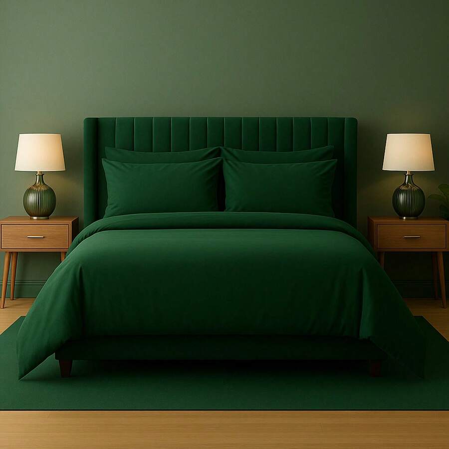 Vibe Check: Ultra Chill Bamboo Blend Sheets – 6PC Cloud Soft Set With Deep Pockets – Cooling, Wrinkle-Free, Aesthetic – Dorm, Apartment, Or Glow-Up Bedroom Must-Have – Twin, Full, Queen, King, Cal King - 翠綠色 - 查看 1