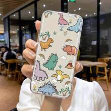 Cute Full-Screen Dinosaur Transparent Phone Case Compatible With Samsung S22 S23 S24 S25 Ultra/Edge/Plus/+ A12 A13 A14 A15 A23 A25 A35 A53 A54 A55 A73 NOTE 10/20 Apple  16 15 14 13 12 Pro Max 16 15 14Plus X/Xsmax Shockproof Protective Cover - 透明的 - 查看 4