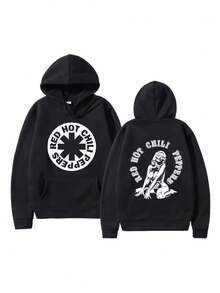 Y2K Streetwear Oversized Men Red Hot Fire Squid Chili Peppers Hoodies Women Sweatshirt Unisex Pullover Male Casual High Quality (2) - Black - View 1
